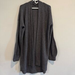 Athleta Lucca Gray Wool Cashmere Blend Open Front Cardigan Large